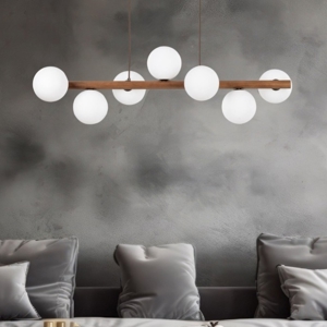 Lampadario legno noce per soggiorno moderno